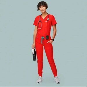 FIGS Awesome Red Scrub Set